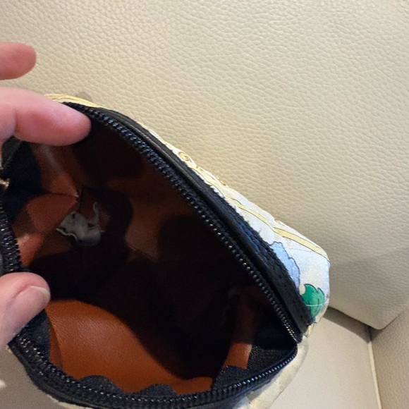 Basile Silk Cream Gold Blue Quilted Women's Mini Bag - Picture 6 of 10